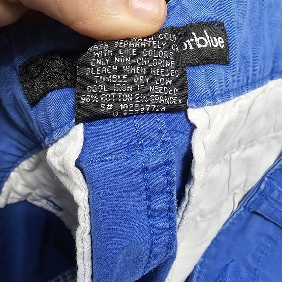 Anchor Blue Vintage y2k Blue Chino Micro Shorts Size 5 Super Low Rise - Picture 4 of 7